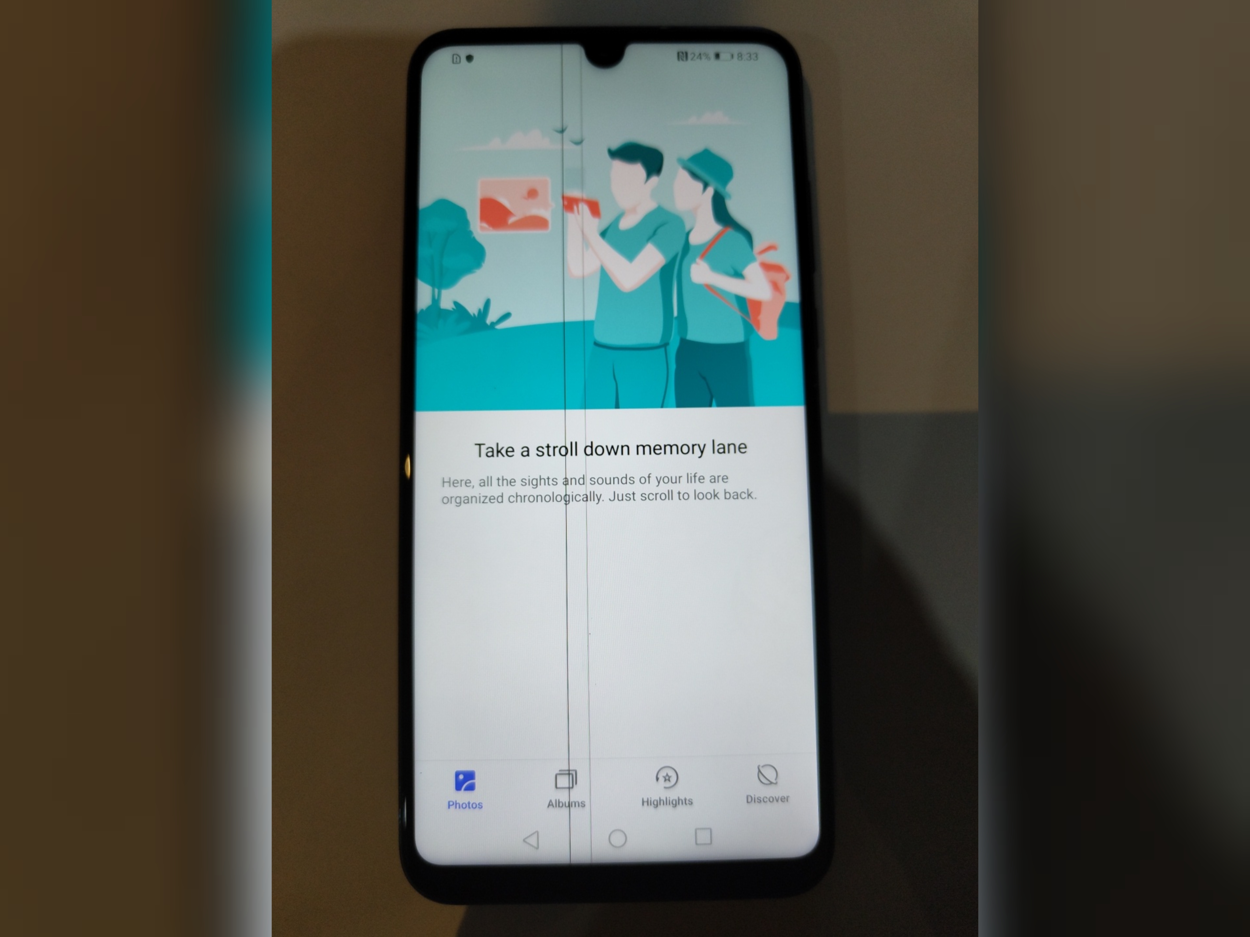 تاچ ال سی دی هوآوی P30 Lite اورجینال با فریم ابی و باطری مخصوص رام 4 اصلی روکاری مطابق عکس دو تا خط نازک دارد