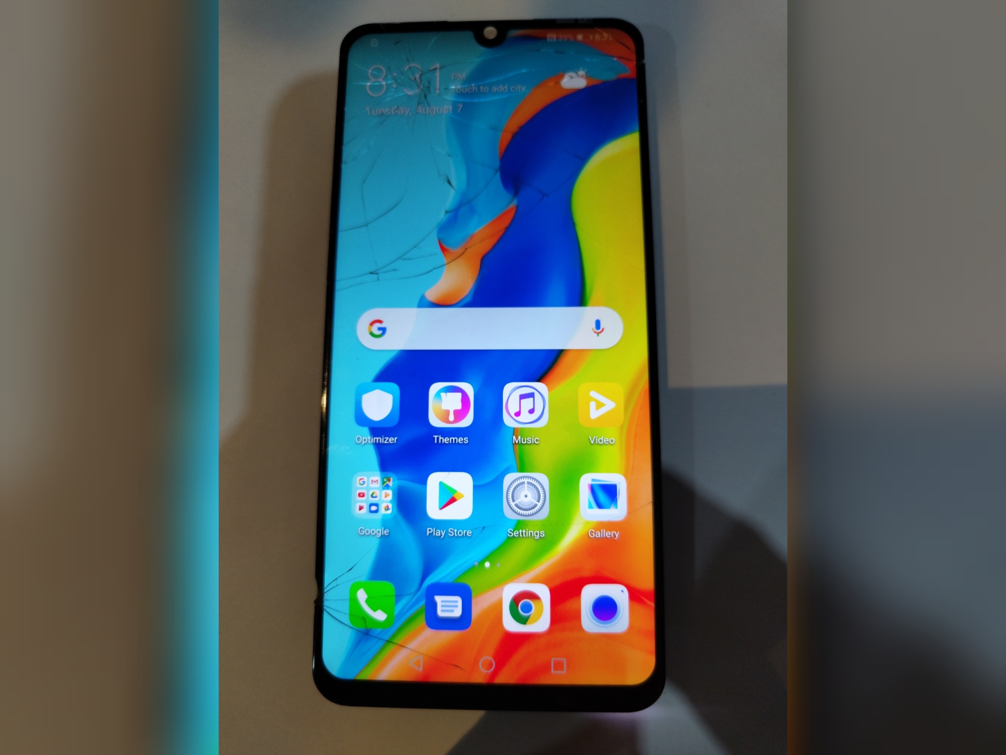 تاچ ال سی دی هوآوی P30 Lite اورجینال بدون فریم  اصلی روکاری مطابق عکس گلس فنی شکسته