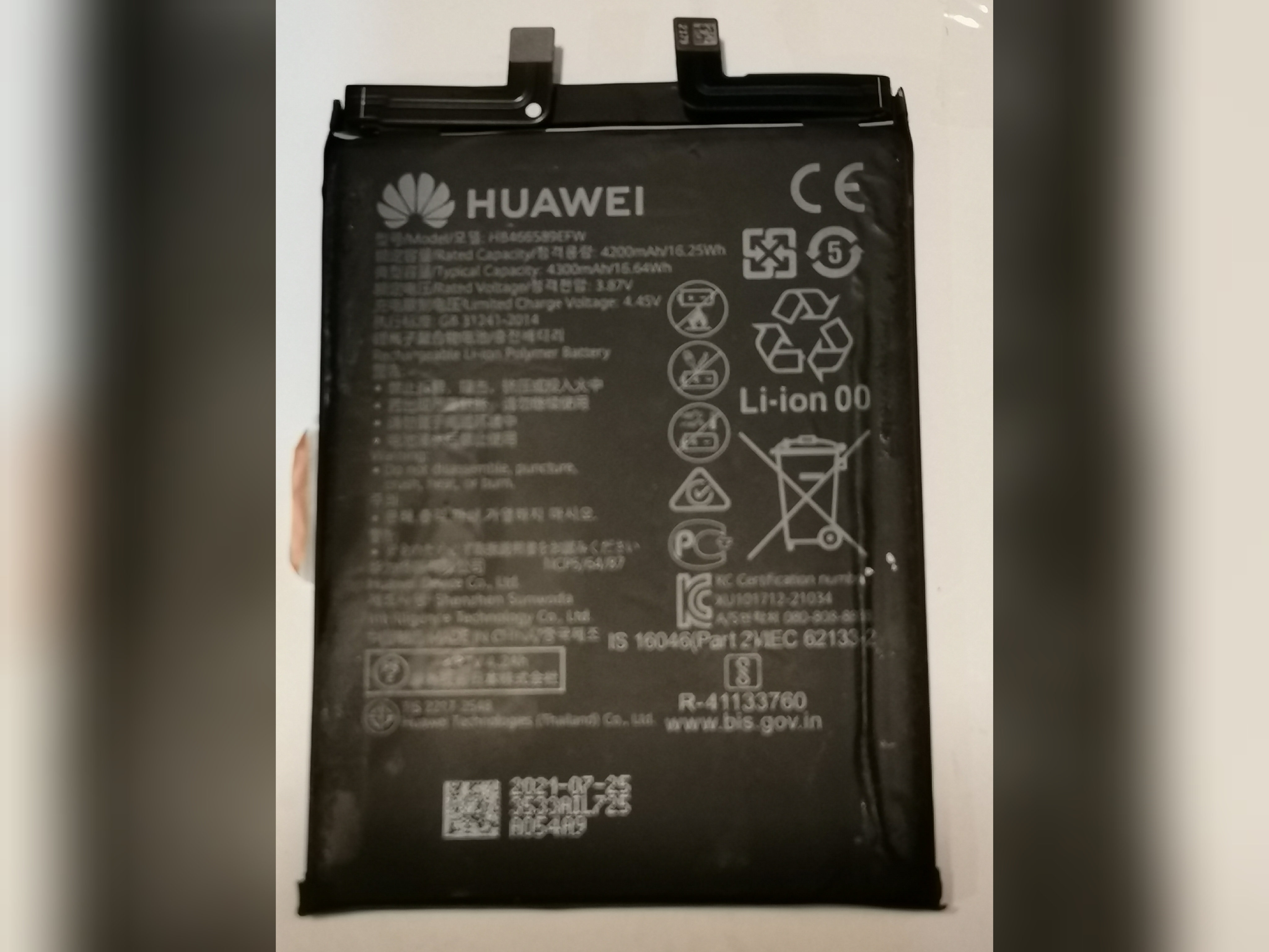 باطری هواوی/هانر HB466589EFW مناسب برای HUAWEI NOVA 8I/HONOR 50 LITE/HONOR 5C روکاری اصلی
