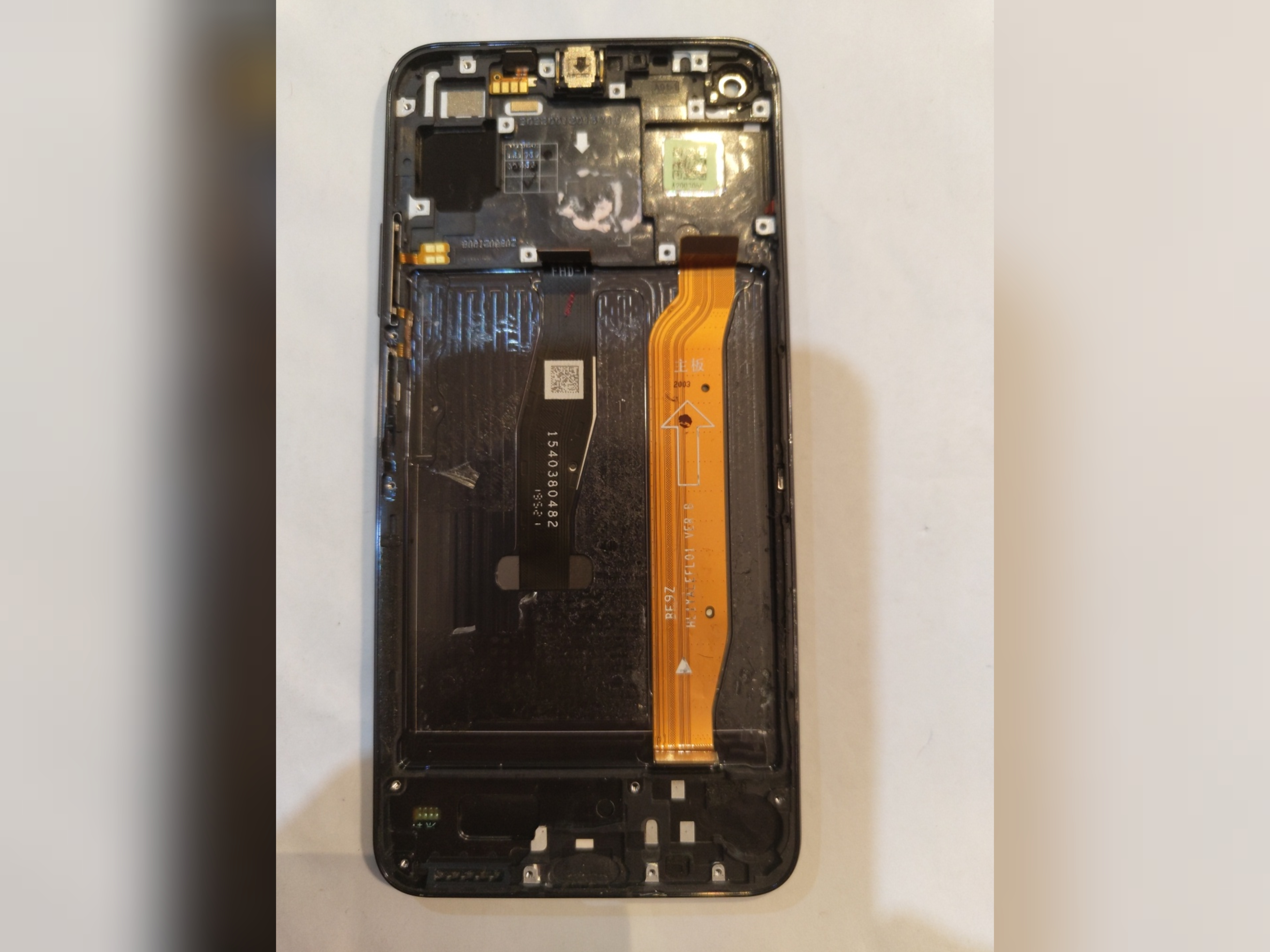 فریم ال سی دی هواوی مدل HUAWEI NOVA 5T مشکی اصلی روکاری با فلت ولوم و اسپیکر