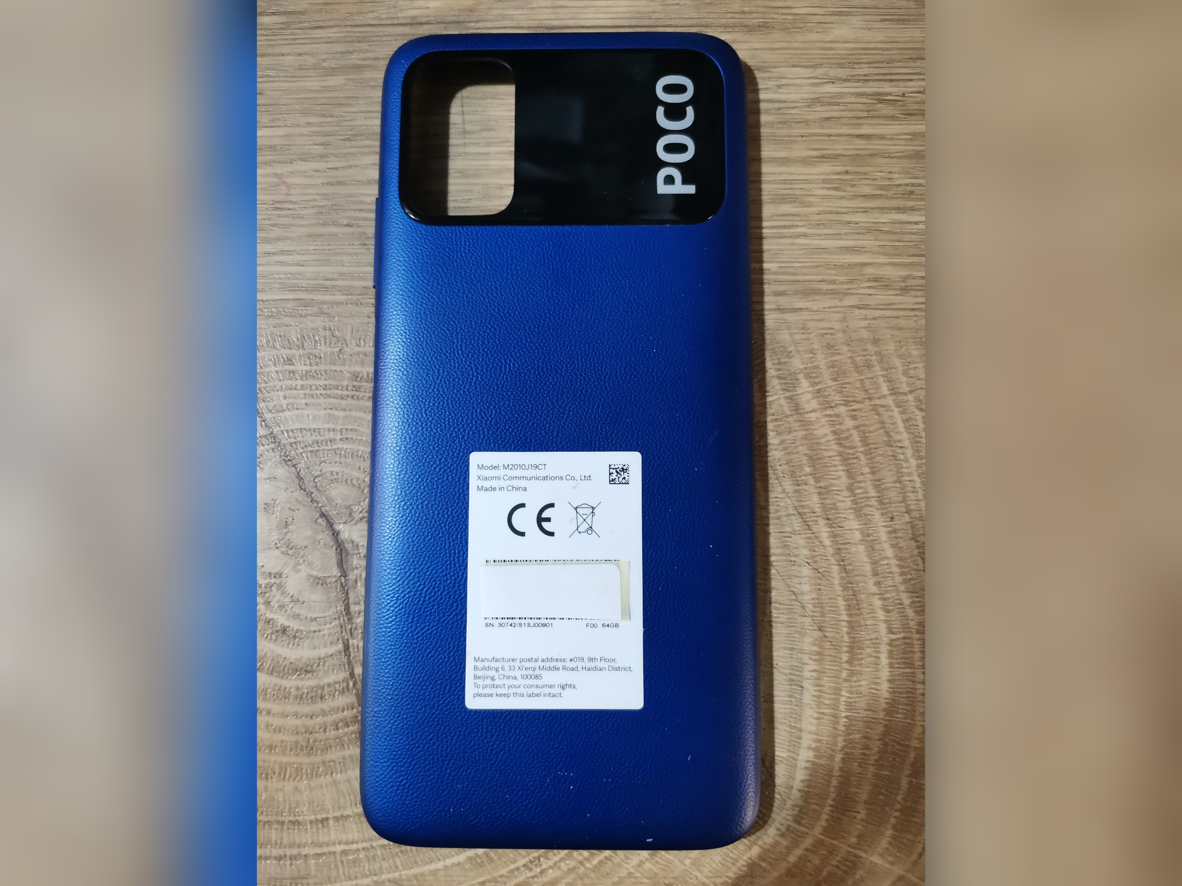 در پشت گوشی مدل PCO-BLU مناسب برای گوشی موبایل شیائومی Poco M3 اصلی روکاری
