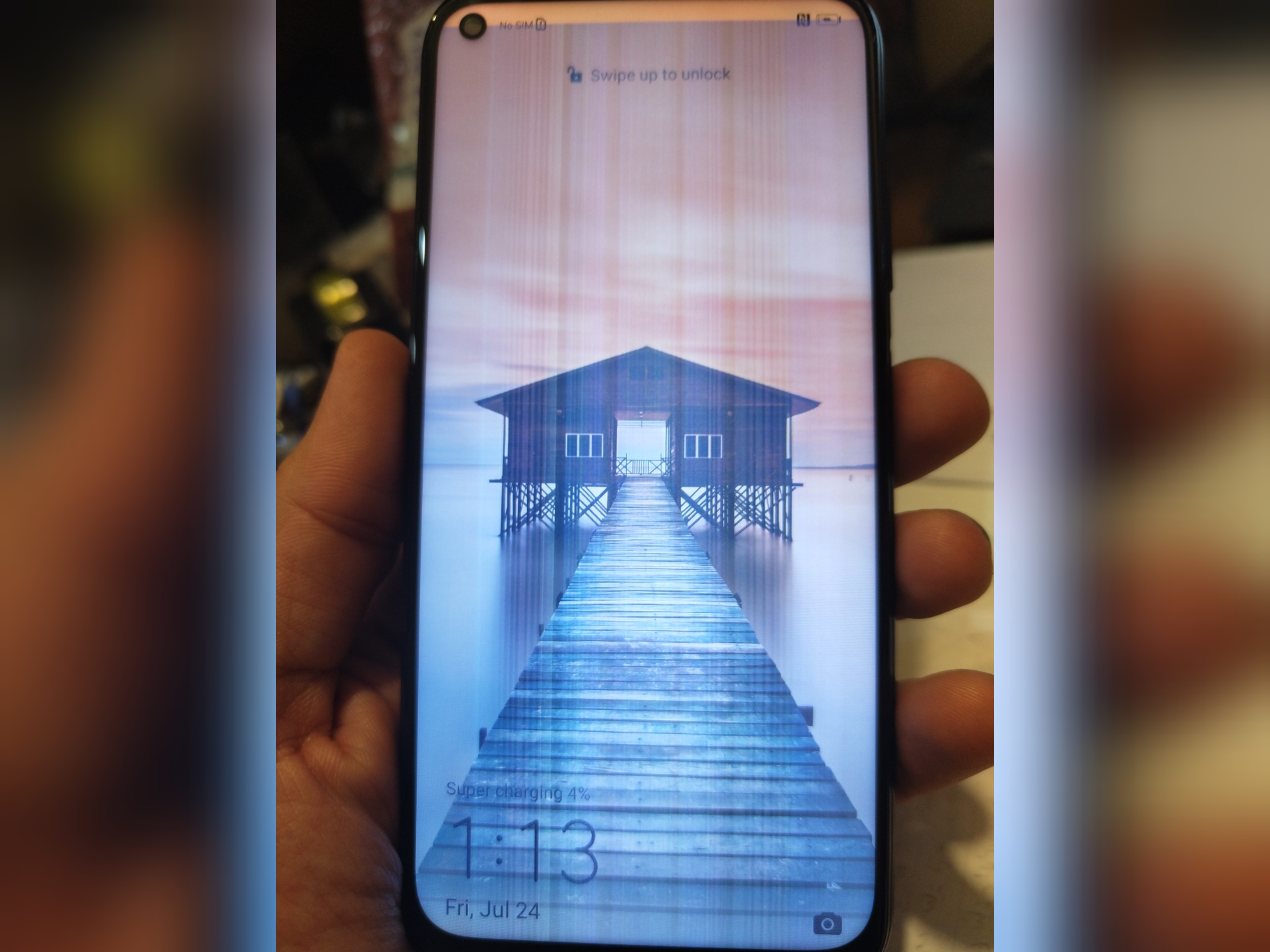 فریم ال سی دی به همراه ال سی دی هواوی مدل HUAWEI NOVA 7I شکسته قابل استفاده کامل روکاری مطابق عکس رنگ مشکی تاچ کاملا سالم