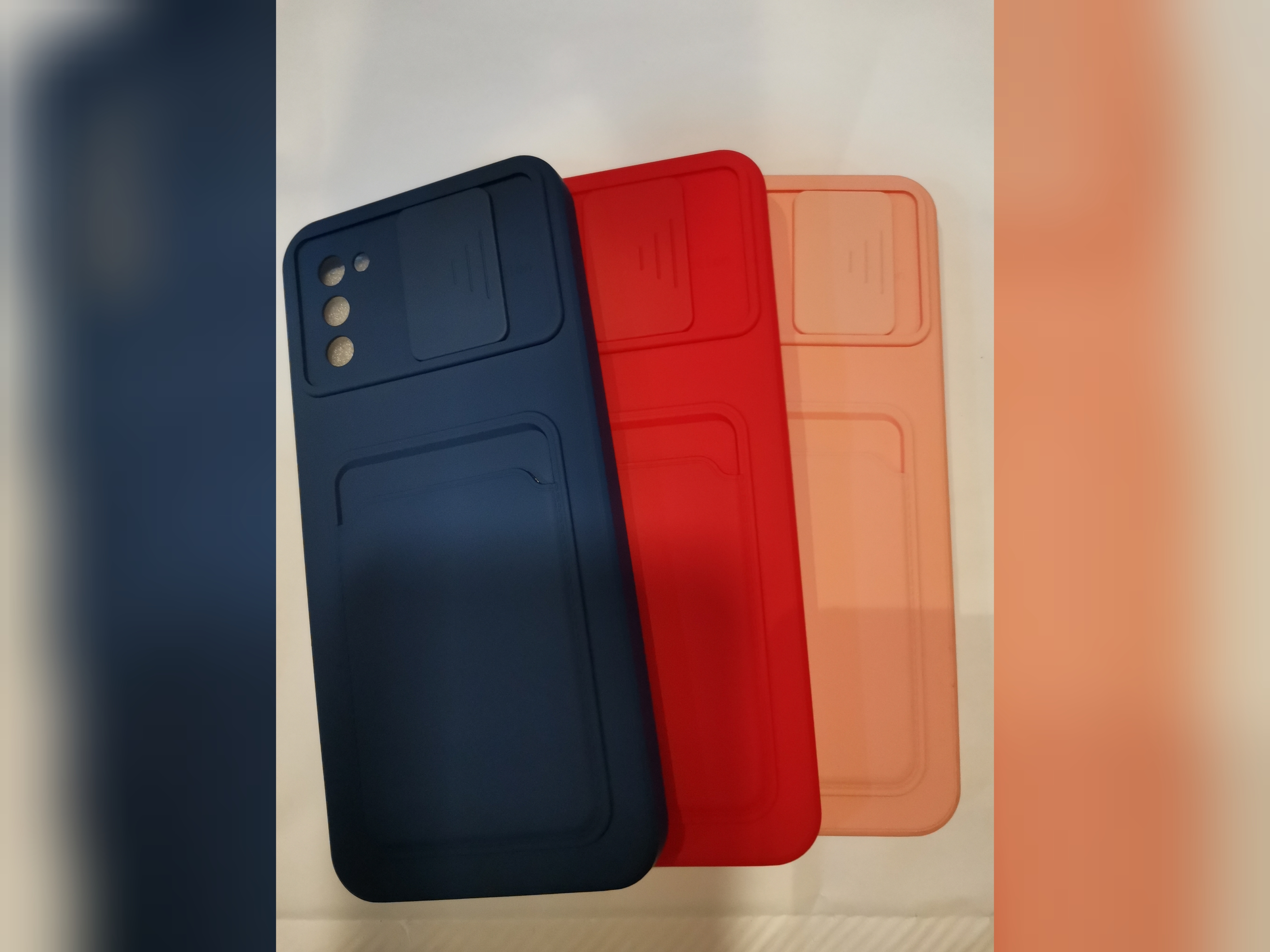 قاب محافظ رنگی با محافظ لنز و جا کارتی سامسونگ   Samsung  A20s